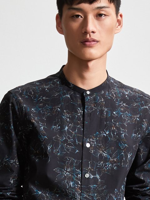 Cotton Abstract Print Shirt (Slim Fit)