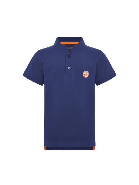 Motif and Number Patch Kids Polo Shirt