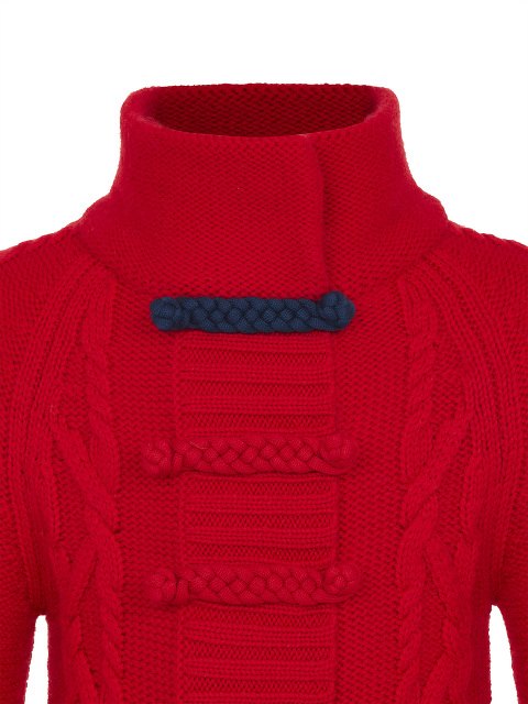 Braided Button Cable Knit Wool Kids Cardigan