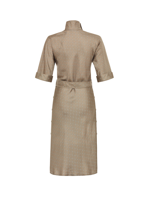 Yuni Ahn for Shanghai Tang Silk Lattice Split Qipao Collar Dress