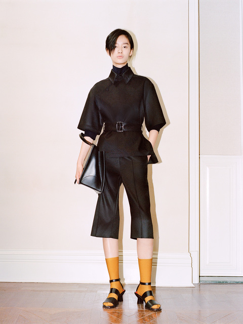 Yuni Ahn for Shanghai Tang Wool-Silk Longline Shorts