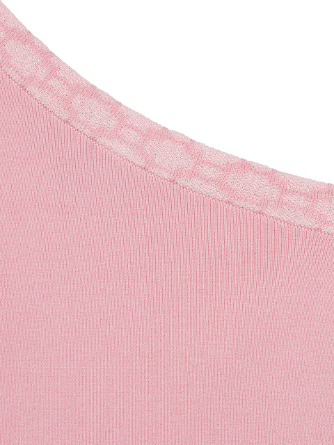 Window Jacquard One-Shoulder Silk-Cotton Jersey Top
