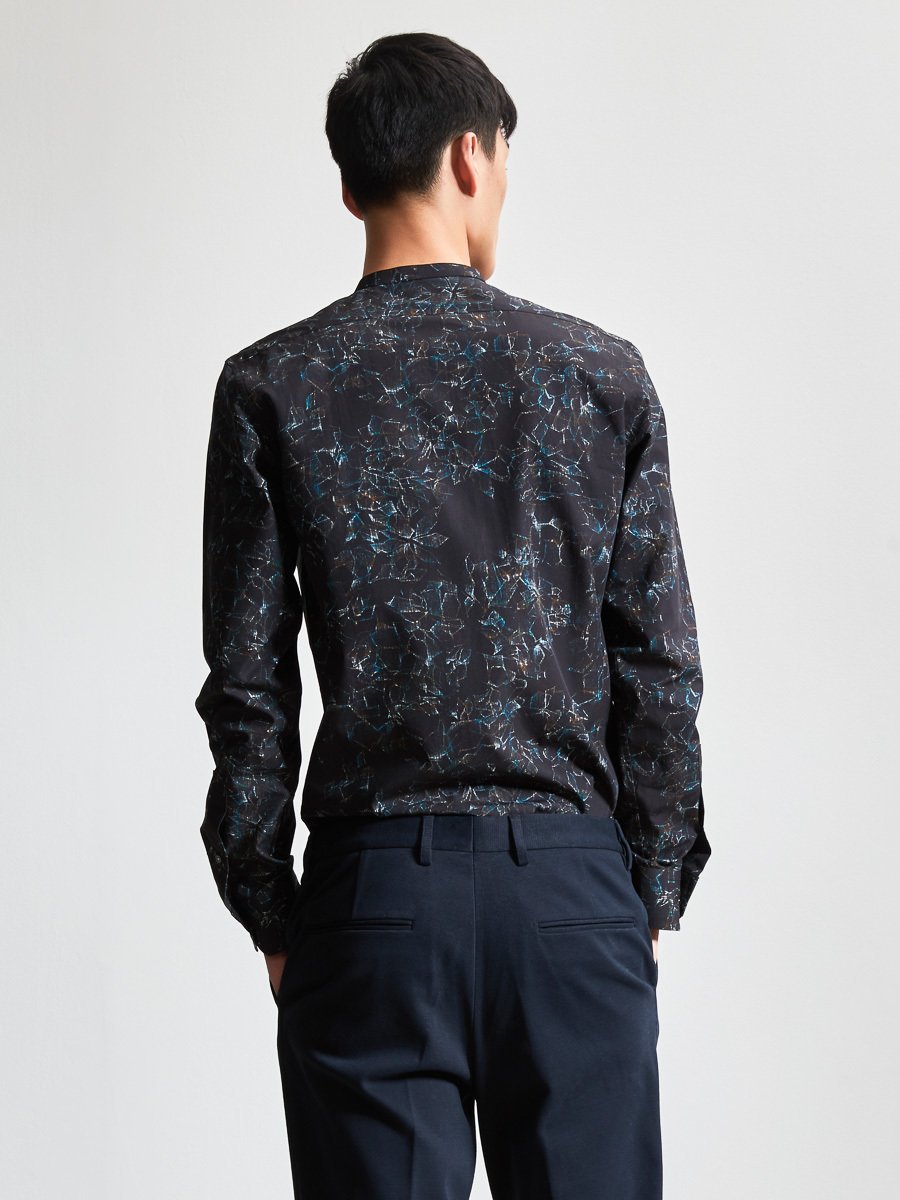 Cotton Abstract Print Shirt (Slim Fit)