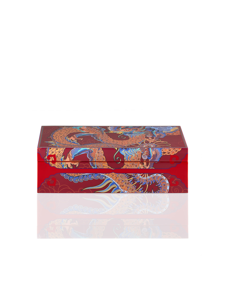 Vivid Dragon Lacquer Jewellery Box – Medium