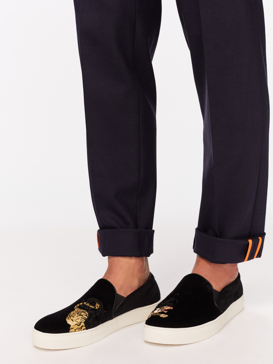 Contrast Stitching Tailored Trousers