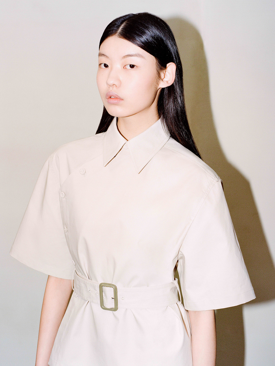 Yuni Ahn for Shanghai Tang Short Sleeve Qipao Cropped Trench