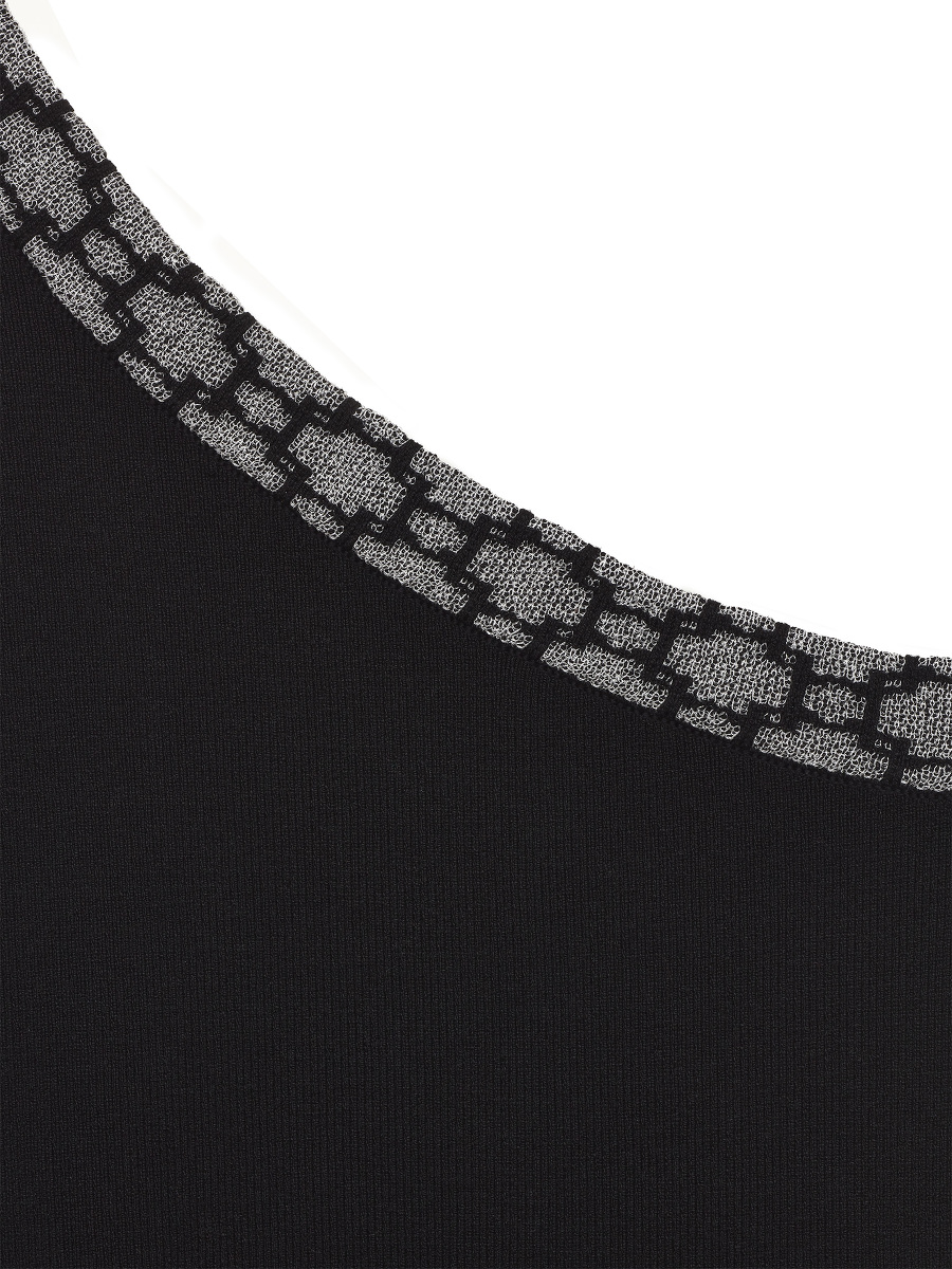 Window Jacquard One-Shoulder Silk-Cotton Jersey Top